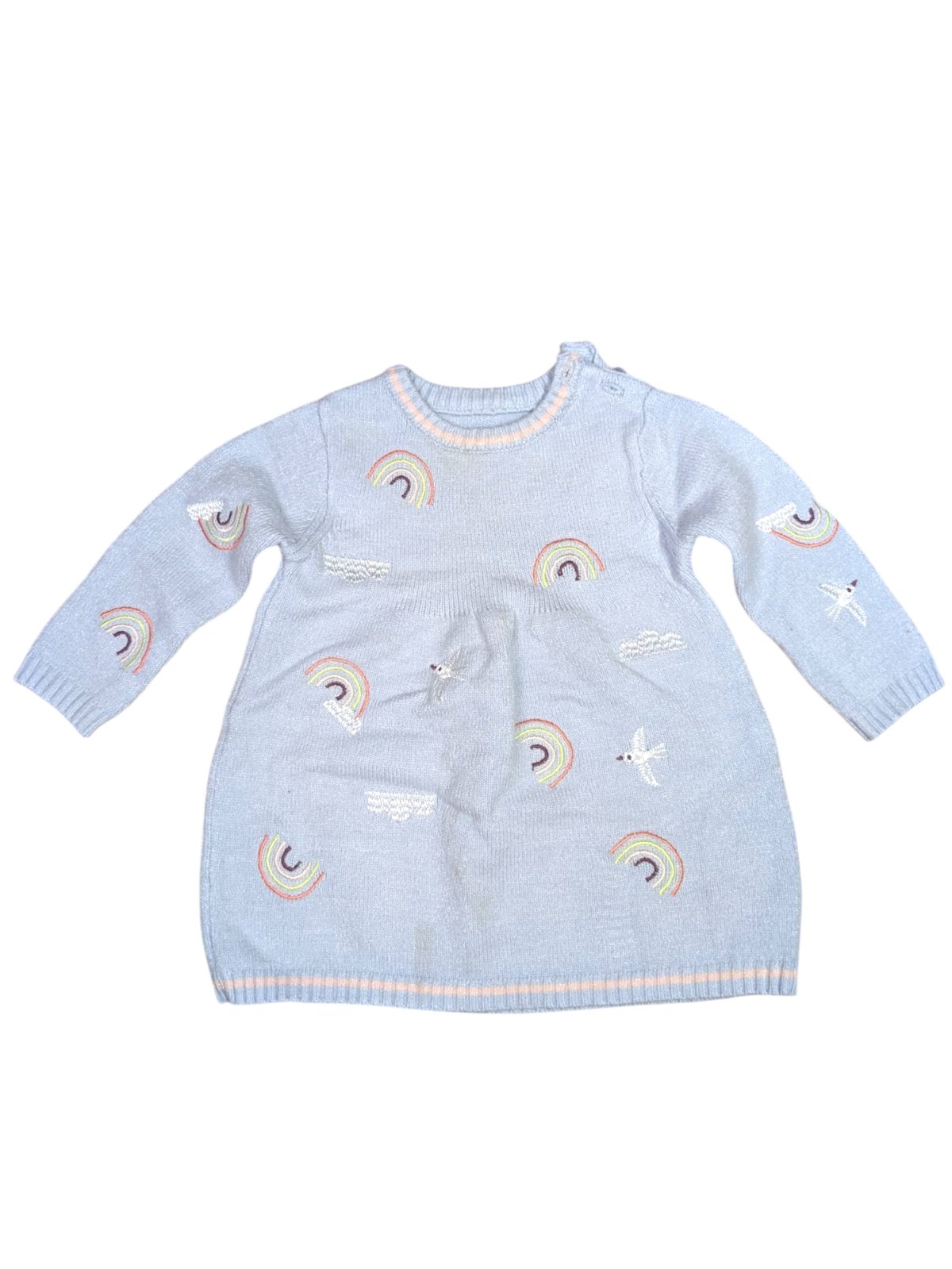 Svetr pro holky s obrázky světle modrý secondhand Nutmeg